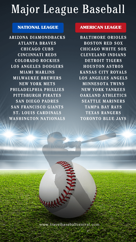 National League and American League teams